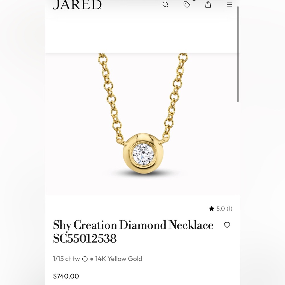 Jared Gold Diamond Bezel Necklace - Yellow Gold